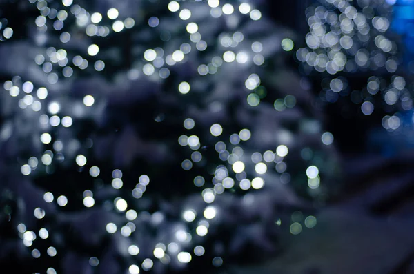 Defocused Night Shot Festive Bokeh Lights — Photo