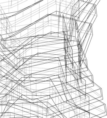 3d mimari sanat, vektör illüstrasyonu