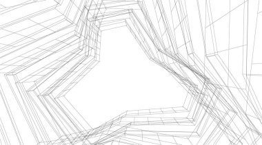 3d mimari sanat, vektör illüstrasyonu