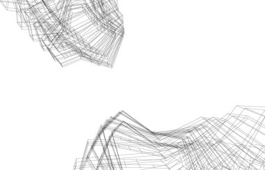 3d mimari sanat, vektör illüstrasyonu