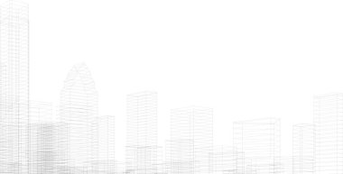 3d mimari sanat, vektör illüstrasyonu