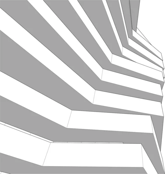 Arte Arquitectónico Ilustración Vectorial — Vector de stock