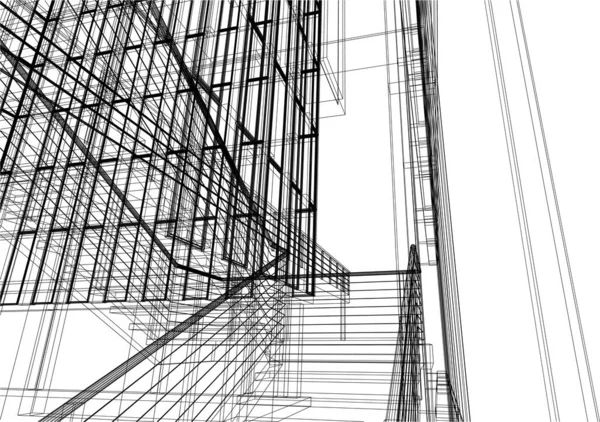 3D建築美術 デジタル壁紙 — ストックベクタ