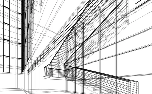 Αρχιτεκτονική Τέχνη Ψηφιακή Ταπετσαρία — Διανυσματικό Αρχείο