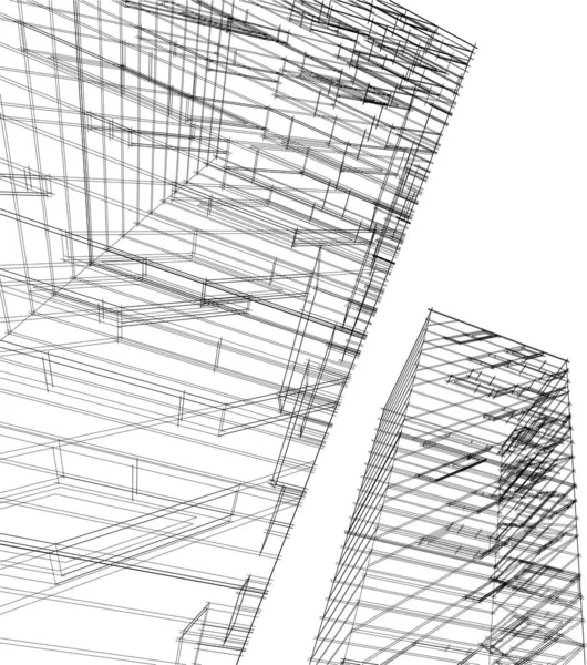3D建築美術 デジタル壁紙 — ストックベクタ