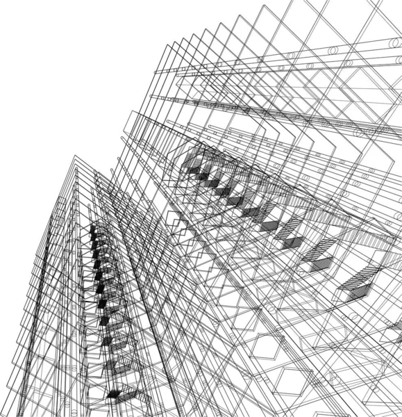 Architectonische Kunst Digitaal Behang — Stockvector