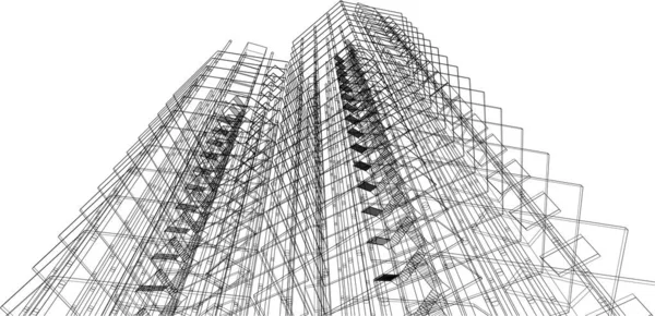 Architectonische Kunst Digitaal Behang — Stockvector