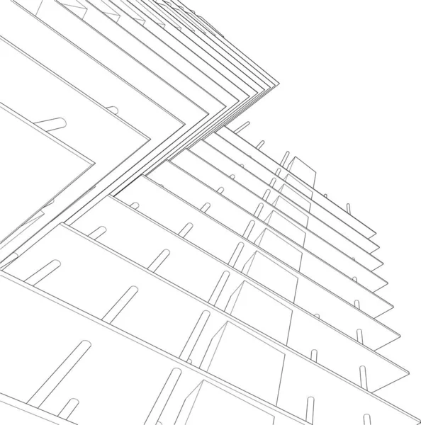 Arte Arquitectónico Papel Pintado Digital — Vector de stock