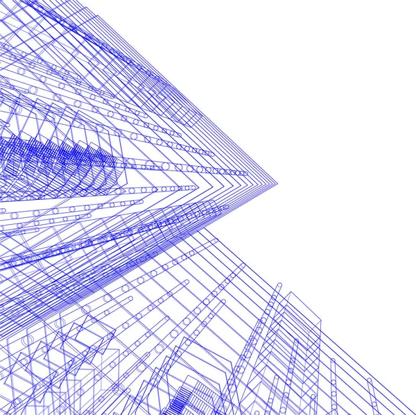 Sztuka Architektoniczna Cyfrowa Tapeta — Wektor stockowy