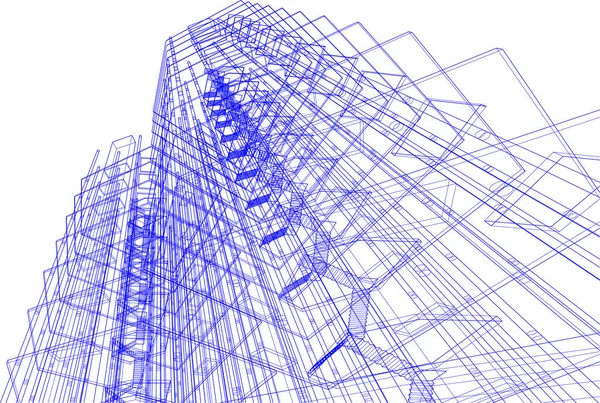 Architectonische Kunst Digitaal Behang — Stockvector