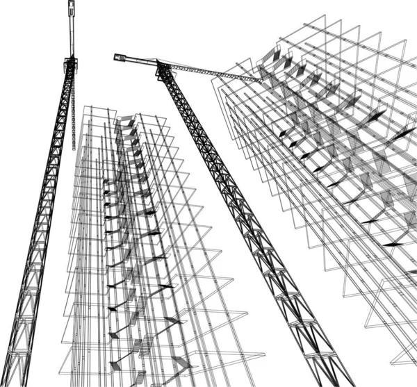 Arte Arquitectónico Papel Pintado Digital — Archivo Imágenes Vectoriales