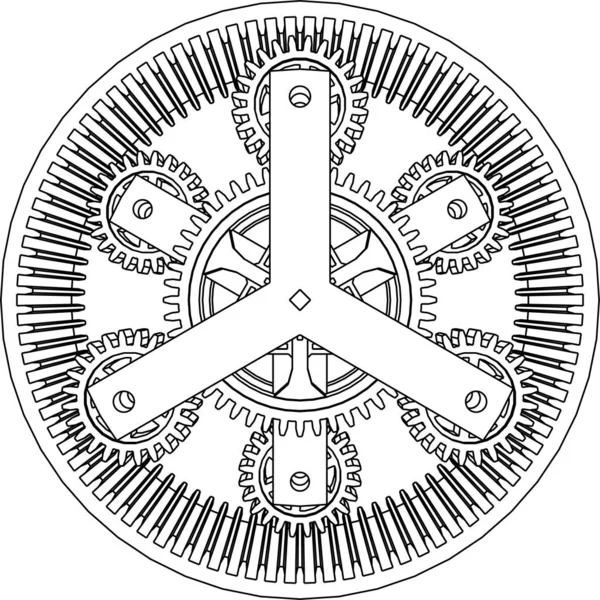 Ilustración Del Vector Para Proyecto Ruedas Dentadas — Archivo Imágenes Vectoriales