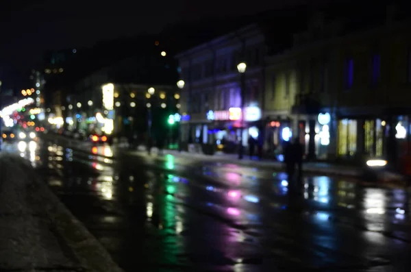 Gece Şehrinin Soyut Arka Planı — Stok fotoğraf