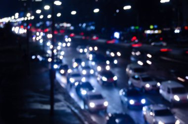 Gün batımında bulanık ışıkların soyut bulanık arkaplanı