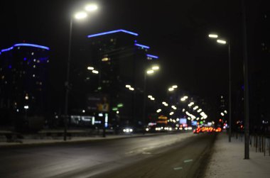 Gün batımında bulanık ışıkların soyut bulanık arkaplanı