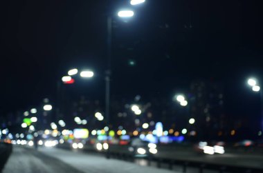 Gün batımında bulanık ışıkların soyut bulanık arkaplanı