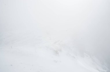 Karla kaplı dağlarla kaplı manzara