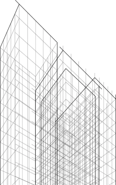 3D建築美術 デジタル壁紙 — ストックベクタ