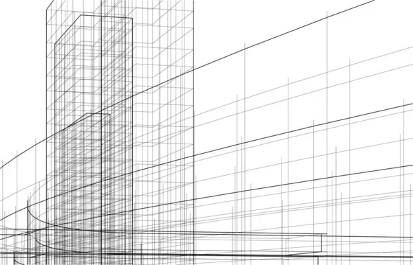 3D建築美術 デジタル壁紙 — ストックベクタ