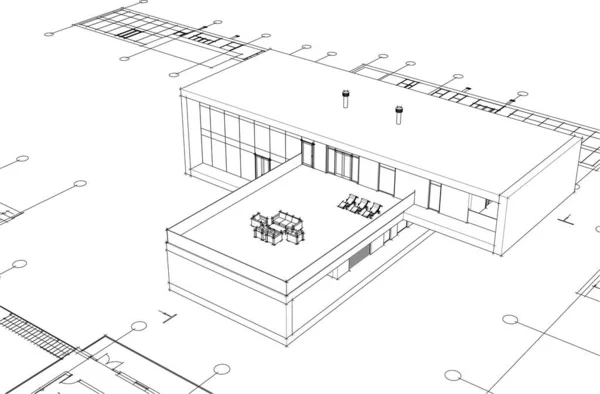 3D建築美術 デジタル壁紙 — ストックベクタ