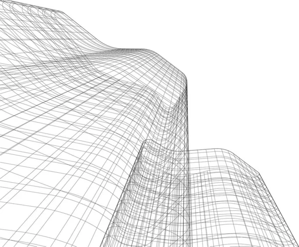 建筑墙纸设计 数字概念背景 — 图库矢量图片