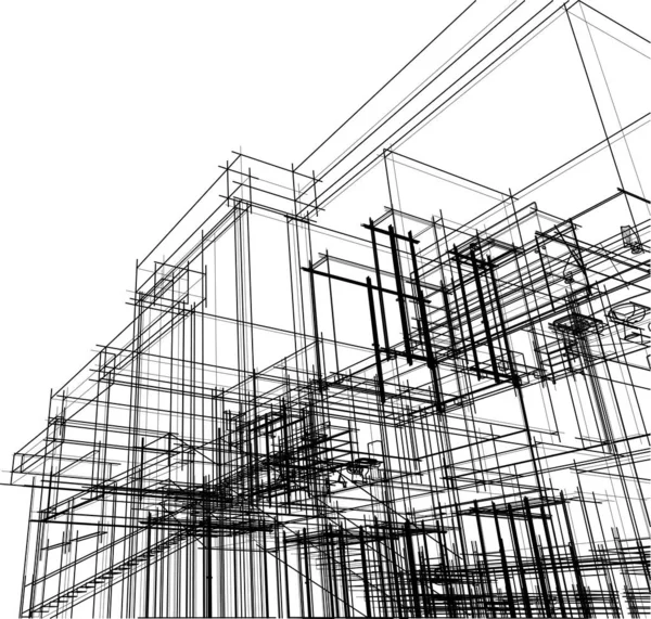Építészeti Tapéta Tervezés Digitális Koncepció Háttér — Stock Vector