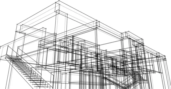 Architektonische Tapete Design Digitales Konzept Hintergrund — Stockvektor