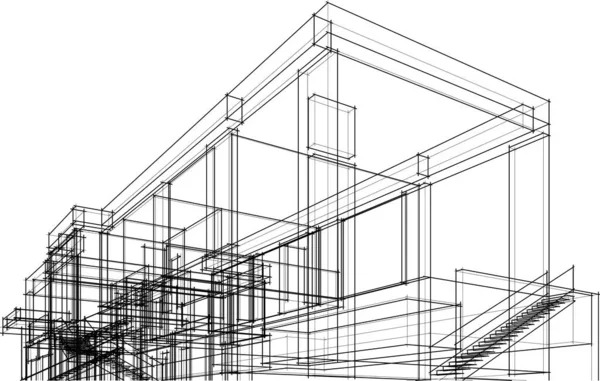 Architektonické Tapety Design Digitální Koncept Pozadí — Stockový vektor