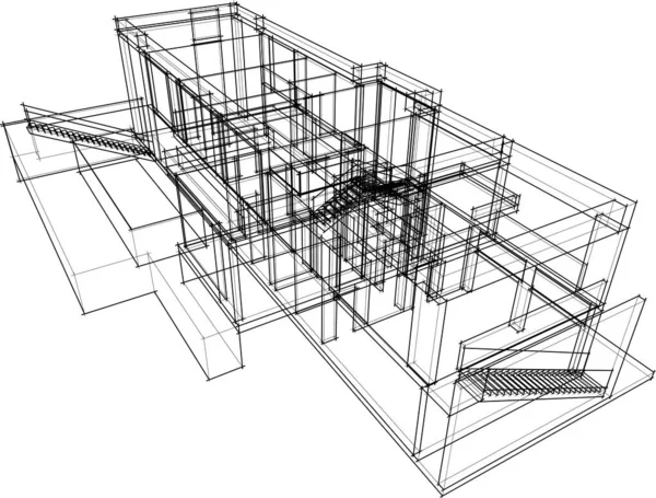 Architectonisch Behang Ontwerp Digitale Concept Achtergrond — Stockvector