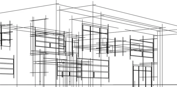 Architektonické Tapety Design Digitální Koncept Pozadí — Stockový vektor