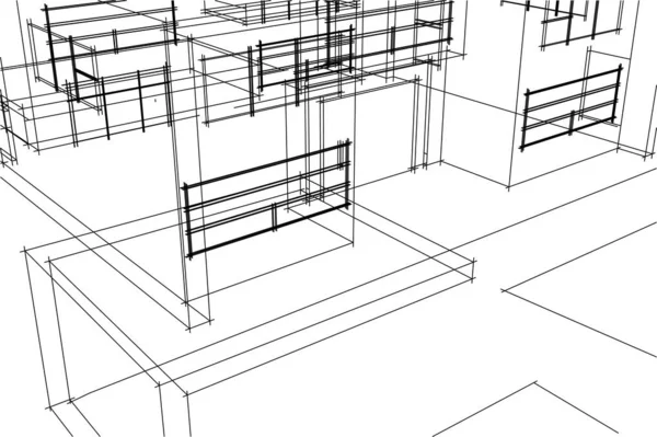 Projekt Tapety Architektonicznej Cyfrowe Tło Koncepcyjne — Wektor stockowy