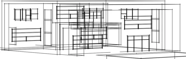 Projekt Tapety Architektonicznej Cyfrowe Tło Koncepcyjne — Wektor stockowy