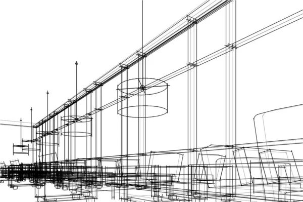 Projeto Papel Parede Arquitetônico Fundo Conceito Digital —  Vetores de Stock