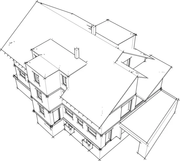 建筑墙纸设计 数字概念背景 — 图库矢量图片