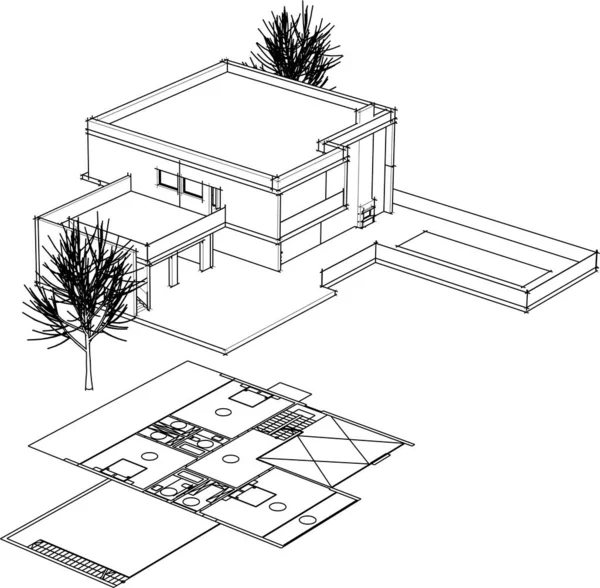 Architektonické Tapety Design Digitální Koncept Pozadí — Stockový vektor