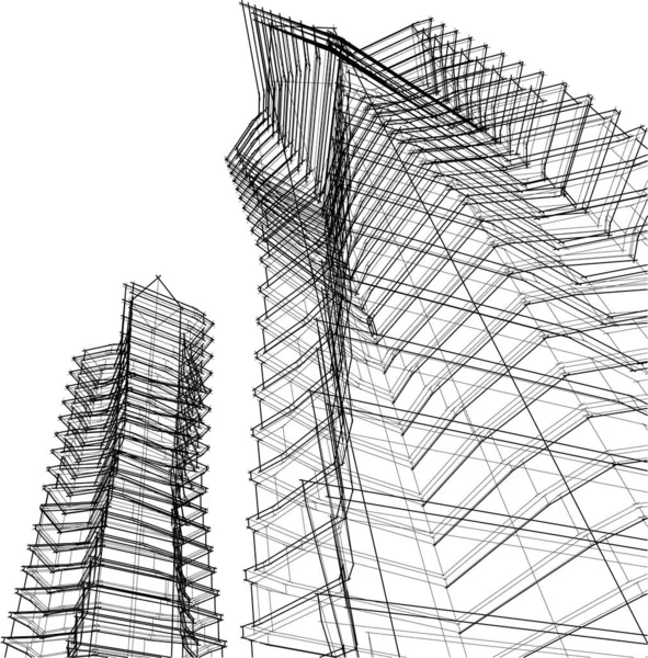 Design Papier Peint Architectural Fond Concept Numérique — Image vectorielle
