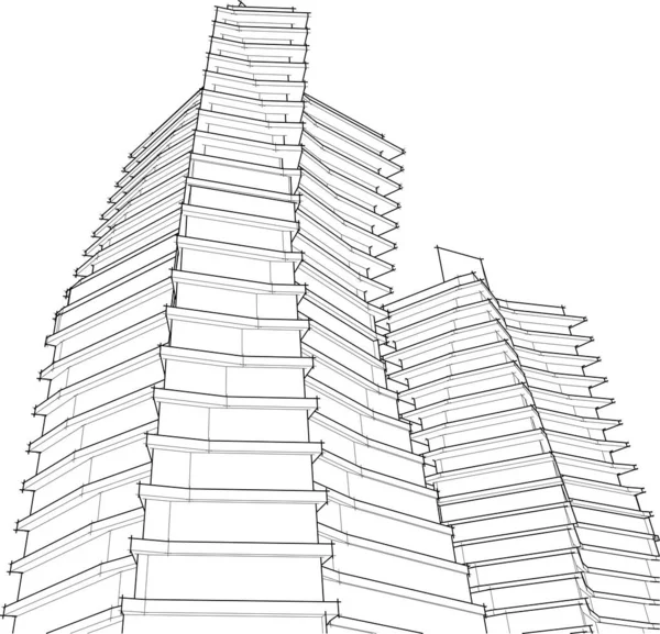 Projekt Tapety Architektonicznej Cyfrowe Tło Koncepcyjne — Wektor stockowy