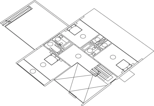 Architectonisch Behang Ontwerp Digitale Concept Achtergrond — Stockvector