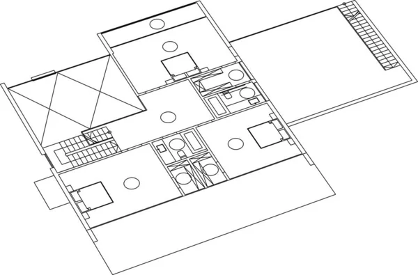 Architectonisch Behang Ontwerp Digitale Concept Achtergrond — Stockvector