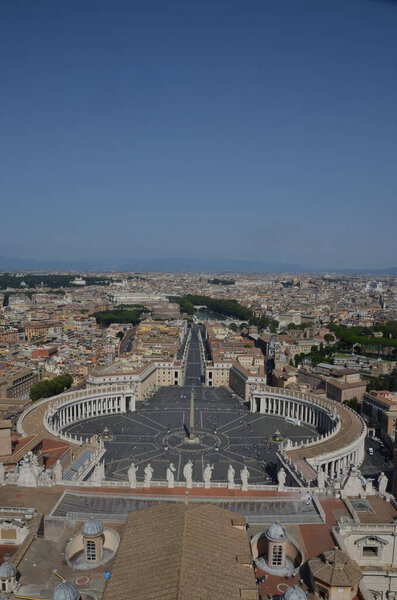 Rome / Italy - July 20 2018: View of St. Peter's Basilica, Vatican