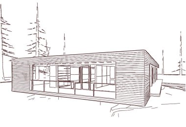 mimari bina 3d illüstrasyon