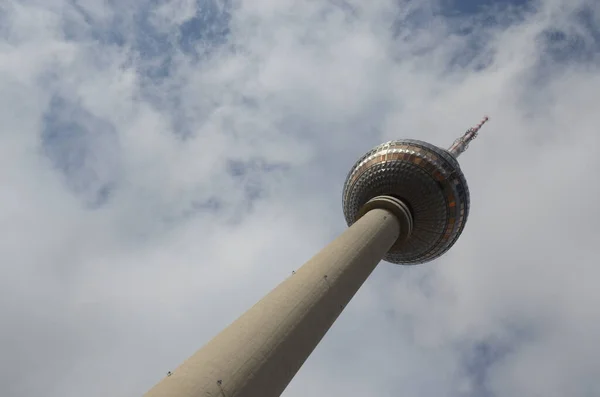 Πύργος Τηλεόρασης Που Βρίσκεται Στην Alexanderplatz Στο Βερολίνο Γερμανία — Φωτογραφία Αρχείου