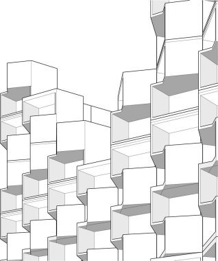 soyut mimari duvar kağıdı tasarımı, dijital konsept arkaplan