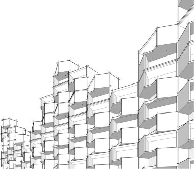 soyut mimari duvar kağıdı tasarımı, dijital konsept arkaplan