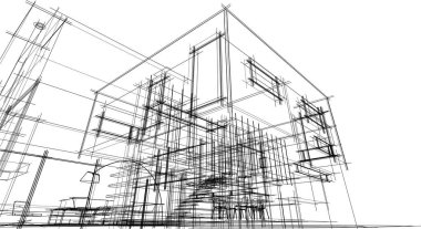 soyut mimari duvar kağıdı tasarımı, dijital konsept arkaplan