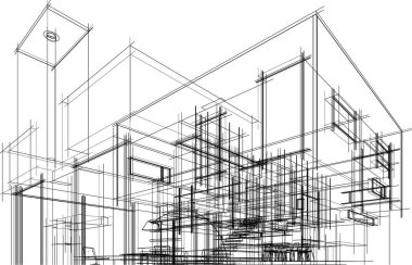 soyut mimari duvar kağıdı tasarımı, dijital konsept arkaplan
