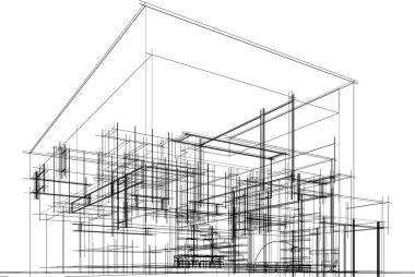 soyut mimari duvar kağıdı tasarımı, dijital konsept arkaplan