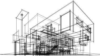 soyut mimari duvar kağıdı tasarımı, dijital konsept arkaplan