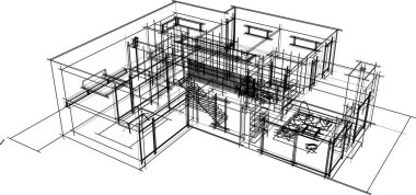 soyut mimari duvar kağıdı tasarımı, dijital konsept arkaplan