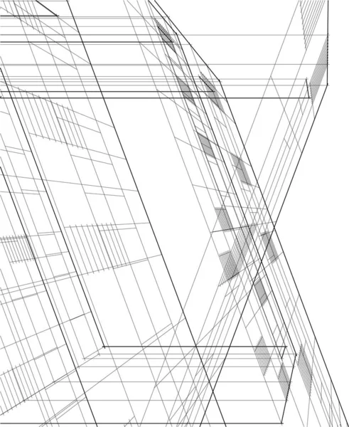 Disegno Astratto Carta Parati Architettonica Sfondo Concetto Digitale — Vettoriale Stock
